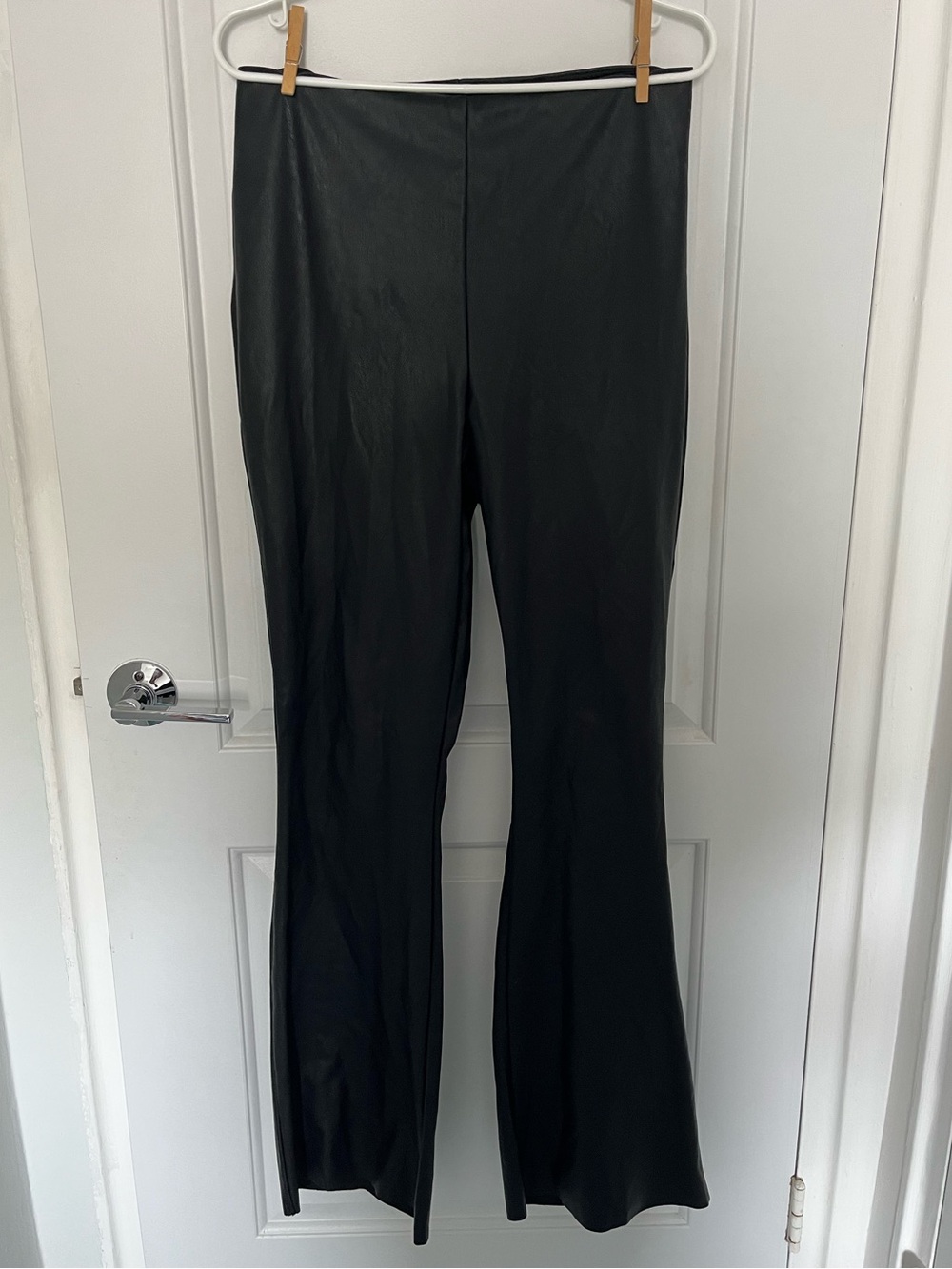 Steve Madden Black Vegan Leather Flared Pants